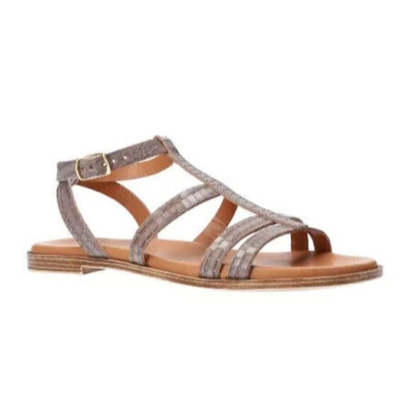 Bella Vita Ira-Italy Women's Sandal Gray Snake Leather Size 10 New - Picture 1 of 5